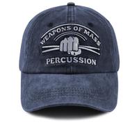 mukroiw Funny Weapons of Mass Percussion Hats, Adjustable Cotton Embroidered Drummer Gifts Baseball Cap for Women Men