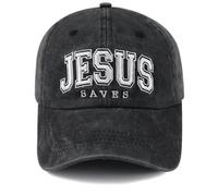 mukroiw Jesus Saves Hat for Women Men, Adjustable Cotton Embroidered Christian Faith Baseball Cap