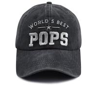 mukroiw Pops Gifts for Men, Funny Pop Pop Decor Baseball Cap, World's Best Pops Daddy Hat, Christmas Retired Fathers Day Birthday Gifts for Dad Papa Grandpa Black