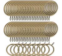 MUKSEUT 120 Pack 38mm Curtain Rings Bulk, Antique Copper Metal Hanging Rings with Eyelets, Curtain Pole Ring for Rods Pole, Shower Curtains, Drapery