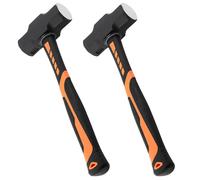 MUKSEUT 2 PCS 3 LB Club Hammers, Heavy-Duty Demolition Hammer, Heat-Treated Steel Head Sledge Hammer with Fibreglass Handle for Home Renovation, Gardening, Camping, Building