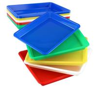 MUKSEUT 20 PCS 27.5x21x3 cm Plastic Activity Trays, Multicolor Play Art Trays, Craft Organizer Tray for Crafts Painting Beads DIY Projects Organizing Supply