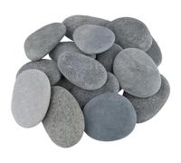 MUKSEUT 30 PCS 8-10cm / 3-4 Inch Grey Flat Painting Stone Pebbles, Natural Beach Pebbles, Stones for Arts Crafts Painting Garden Decorative