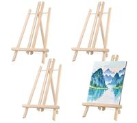 MUKSEUT 4 PCS 40cm / 16 Inch Tabletop Display Easel, Table Easels for Painting, Adjustable Wooden Tabletop Easel Stand, Wooden Easel for Displaying Paintings, Drawings, Framed Photos, Signs, Canvas