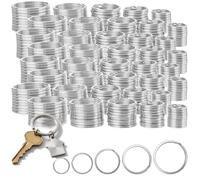 MUKSEUT 500 PCS Metal Key Rings Assortment, Keyrings Hoops, 5 Sizes Split Key Ring Loops 20mm 25mm 30mm 35mm 38mm for Crafts, Home, Car, Keys