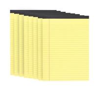 MUKSEUT 8 Pack Yellow Legal Pad A4, A4 Lined Paper Refill Pad, College Ruled Legal Writing Pads, 50 Sheets Per Yellow Note Pads for Home, Office, Work, Taking List