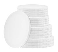 MUKSEUT Round Canvas Panels Set of 16 Pack, Circle Shape Blank Canvas, Stretched Canvas Frame Round, 15/20/25/30 CM Blank Canvases for Painting for Artists Beginner, Oil & Acrylic Painting