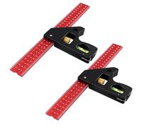 MUKSUET 2 PCS 12 Inch/300mm Combination Square Ruler 45-90 Degree Marking with Bubble Level, Adjustable Combination Set Square for Woodworking and Engineering Measuring Tool