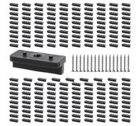 MUKSUET 200PCS Composite Decking T Clips with Screws, 40x17x8.5mm Hidden Deck Fasteners for Boards, Black