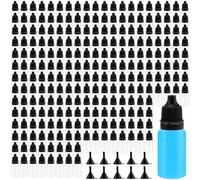 MUKSUET 250 PCS 10ml Clear Plastic Dropper Bottles with Screw Caps and Funnels, Refillable Squeezable Small Liquid Sample Containers for Essential Oils, Eye Drops, Crafts, DIY, Travel, Lab