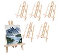 MUKSUET 6 Pack 30cm/12 Inch Wooden Tabletop Art Display Easels, Wooden Easels Stands for Display, Natural Adjustable Easels for Displaying Paintings, Drawings, Framed Photos