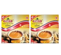 Mukti Instant Tea Pre-Mix Chai Ginger Sweetened - 200g (Pack of 2 - 20 Sachets) | Authentic Indian Spiced Tea | Instant & Easy | Just Add Hot Water