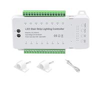 Mukudlt Stair LED Motion Sensor Controller DC12V 24V 16Channels Indoor PIR Night Light Dimmer for Stairs Flexible Strip(A)