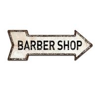 Mukuko Barber Shop Sign, 6"x18" Arrow Metal Tin Sign Barbers Pole Shave Haircut Wall Art Vintage Retro Hair Stylist Salon