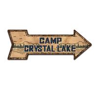 Mukuko Vintage Arrow Metal Signs - Camp Crystal Lake, Home of A Serial Killer Tin Sign Retro Style Wall Decor, 6 x 18 inches