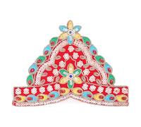 Mukut Set God Goddess Made of Velvet Cloth Stone for Ganesha/Laddu Gopal/Devi Maa/Radha Krishna Haar Sringar Set Deities jewelry Traditional Set for All God Idol Statue (Size:-6")(Multicolour)
