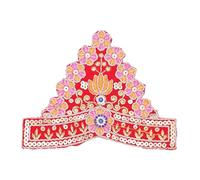Mukut Set God Goddess Made of Velvet Cloth Stone for Ganesha/Laddu Gopal/Devi Maa/Radha Krishna Haar Sringar Set Deities jewelry Festival Set for All God Idol Statue (Size:-4")(Multicolour)