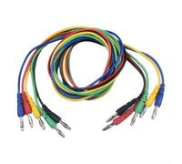 Mul ter Test s - 5-Piece 4mm Copper Banana Set, 1000V/10A Rated, 1m Length, Soft PVC Insulation, Red/Black/Yellow/Green/Blue (for Digital & Analog Mul ters)