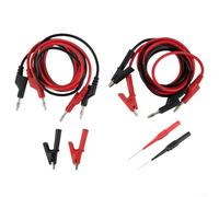 Mul ter Test s Set (8-Piece) with 4mm Banana s, Crocodile Clips & Measuring Tips - 100 cm PVC-Insulated, 30A/1000V Rated, for Automotive, Industrial and Educational Use