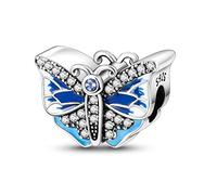 MULA 925 Sterling Silver Charms for Bracelets and Necklaces Airplane Passport Dangle Pendants Beads Butterfly Dragonfly Charms Jewelry for Women