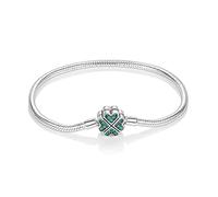 MULA 925 Sterling Silver Snake Chain Charm Bracelets for Women Butterfly Heart Lucky Bracelets for Friends Family