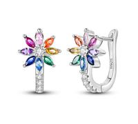 MULA S925 Sterling Silver Hoop Earrings for Women Butterfly Star Moon Trendy Cute Earrings 5A Cubic Zirconia