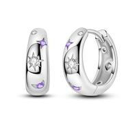 MULA S925 Sterling Silver Hoop Earrings for Women Butterfly Star Moon Trendy Cute Earrings 5A Cubic Zirconia