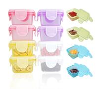 Mulaibdin 12 Pcs Food Storage Containers, Small Containers with Lids 60ml for Food, Weaning Pots for Freezer, Leakproof & Airtight Food Jars Plastic for Yoghurt,Sauce,Snack, BPA free
