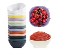 Mulaibdin 14 Pcs Dipping Bowls Plastic, Dip Bowls Small, Soy Sauce Dish, Reusable & Unbreakable Serving Prep Bowls for Dips, Mini Tapas Snack Dishes Coloured for BBQ, Party, Dishwasher Safe