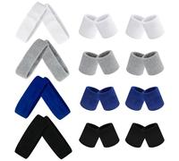 Mulaibdin 24 Pcs Sweat Bands Head, Wrist Sweat Bands Men, Absorbent Sweat Bands Wristbands Running, Elastic Sweatbands Cotton Set for Gym,Tennis,Soccer,Basketball,Athletic,Cycling,Sports