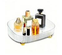 Mulaibdin Perfume Tray for Dresser, Perfume Organiser Tray Plastic, Bathroom Trays for Toiletries, Decorative Trays for Vanity,Bedroom, Makeup Jewellery Pallet Holder, Room Decor Aesthetic (White)