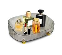 Mulaibdin Perfume Tray for Dresser, Perfume Organiser Tray Plastic, Bathroom Trays for Toiletries, Decorative Trays for Vanity,Bedroom, Makeup Jewellery Pallet Holder, Room Decor Aesthetic(Grey)