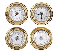 MULAIDI 4pcs Thermometer Hygrometer Barometer Watch Clock Copper For Shell Weather Stati Thermometer Hygrometer Greenhouse