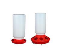 MULAIDI Chick Feeder And Waterer Combo 1 Quart Chicken Feeder 0.9 Quart Chicken Waterer Birds Poultry Feeding Equipment Kit Baby Chick Feeder And Waterer Kit Set For Brooder No Waste Stand Small