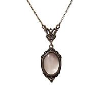MULAIDI Glass Necklace Monocle Glasses Lace Edge Oval-Magnifier Glasses Necklace Decor For Reading Birthday Gifts Monocle Necklace Women Men