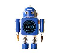 MULAIDI Robot For Smart Digital Alarm Clock With Snooze Mode Temperature Displaying For Girls Boys Wake Up Bedroom For Time Cloc Robot Alarm Clock