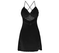 MULAIDI Women Nightie Built In Bra Multicolor Lace Nightgown Backless See-through Off-shoulder Deep V Neck Sleepwear Lace Sleepwear For Women Lace Sleepwear Dress Lace Sleepwear For Women Lace Black