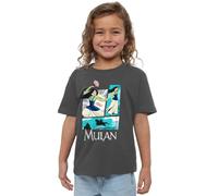 Mulan Action Panels Girls T Shirt, Charcoal, 9-10 Years