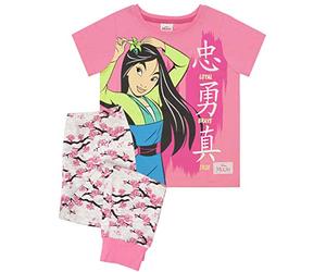 Mulan Disney Loyal Brave True Girl's Pink Long Pyjamas Nightwear Set