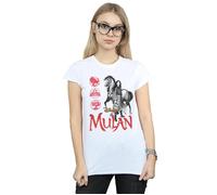 Mulan Movie Horse Pose Cotton T-Shirt Disney White XXL