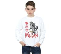 Mulan Movie Horse Pose Sweatshirt Disney White 12-13 Years
