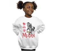 Mulan Movie Horse Pose Sweatshirt Disney White 7-8 Years