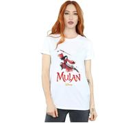 Mulan Movie Pose Cotton Boyfriend T-Shirt Disney White XXL