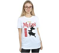 Mulan Movie Warrior Silhouette Cotton Boyfriend T-Shirt Disney White M