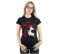 Mulan Movie Warrior Silhouette Cotton T-Shirt Disney Black M