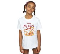 Mulan Mushu Dragon Fire Cotton T-Shirt Disney White 12-13 Years
