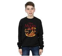 Mulan Mushu Dragon Fire Sweatshirt Disney Black 9 Years