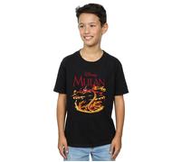 Mulan Mushu Dragon Fire T-Shirt Disney Black 9 Years