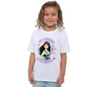Mulan My Courage is Fierce Girls T Shirt, White, 5-6 Years
