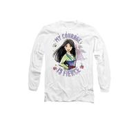 Mulan My Courage is Fierce Long Sleeve T-Shirt, White Disney White XXL